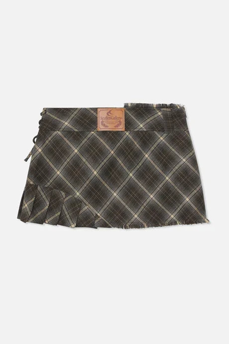 Scuffers Pleat Blue Checkered Skirt
