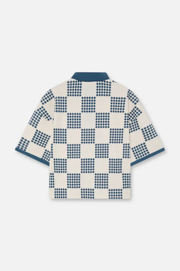 Scuffers Chess Blue Polo