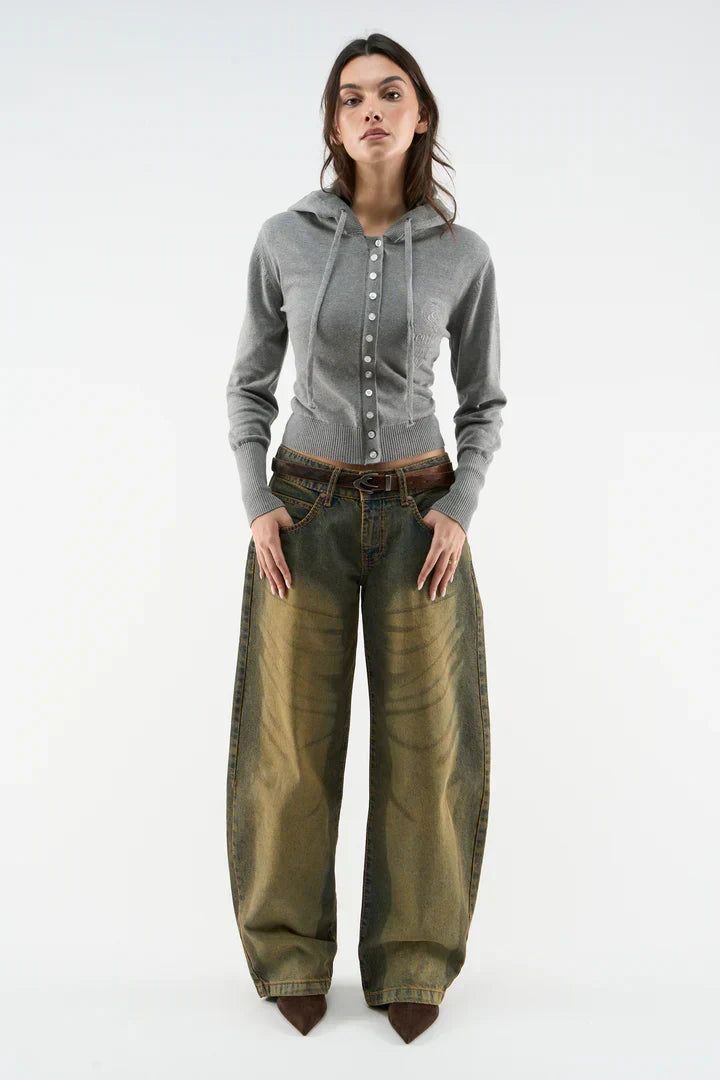 Scuffers Route Light Grey Knit Zipper